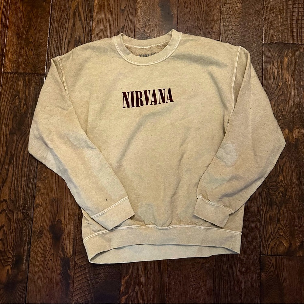 Nirvana Beige Crewneck Sweatshirt